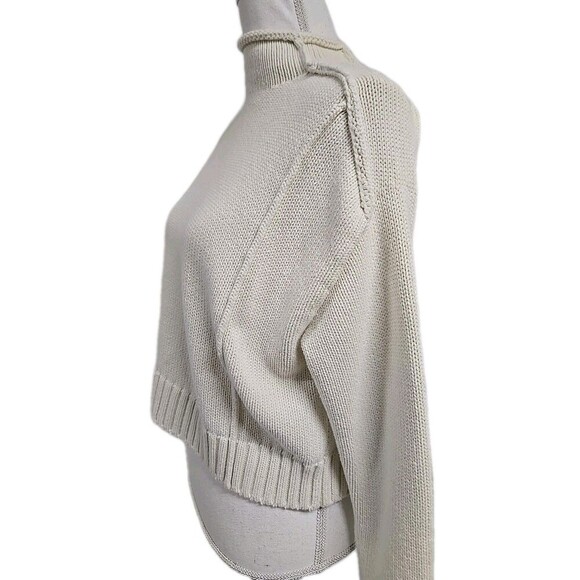 ZARA High Neck Pullover Knit Sweater Beige Women’s Size S - Picture 2 of 10